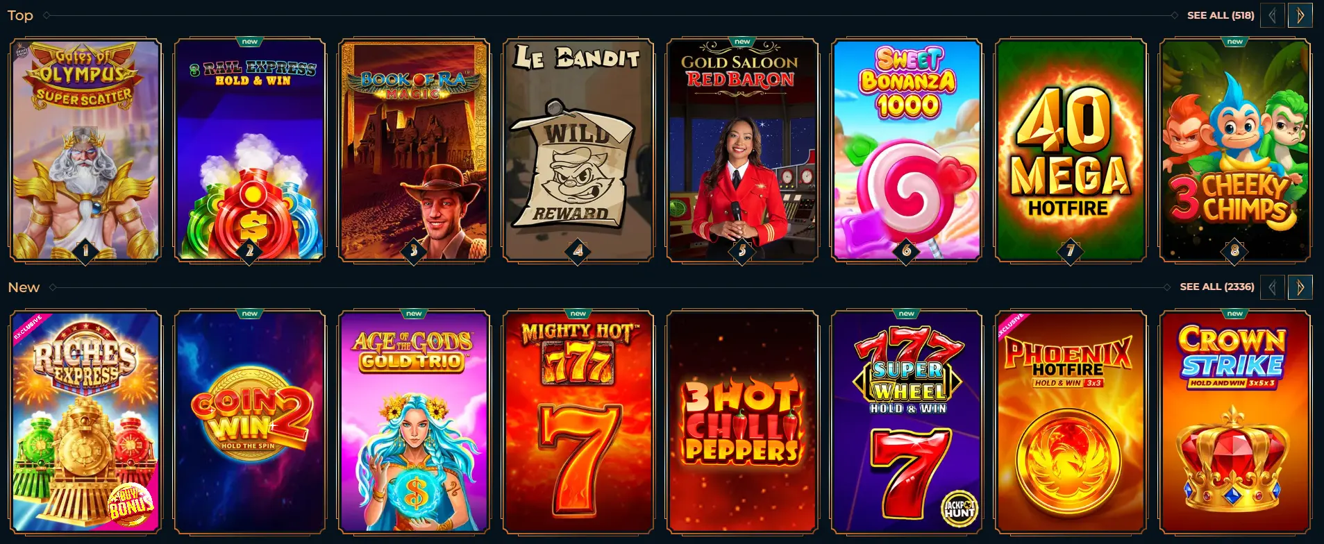Welcome bonus, casino games and weekly promotions